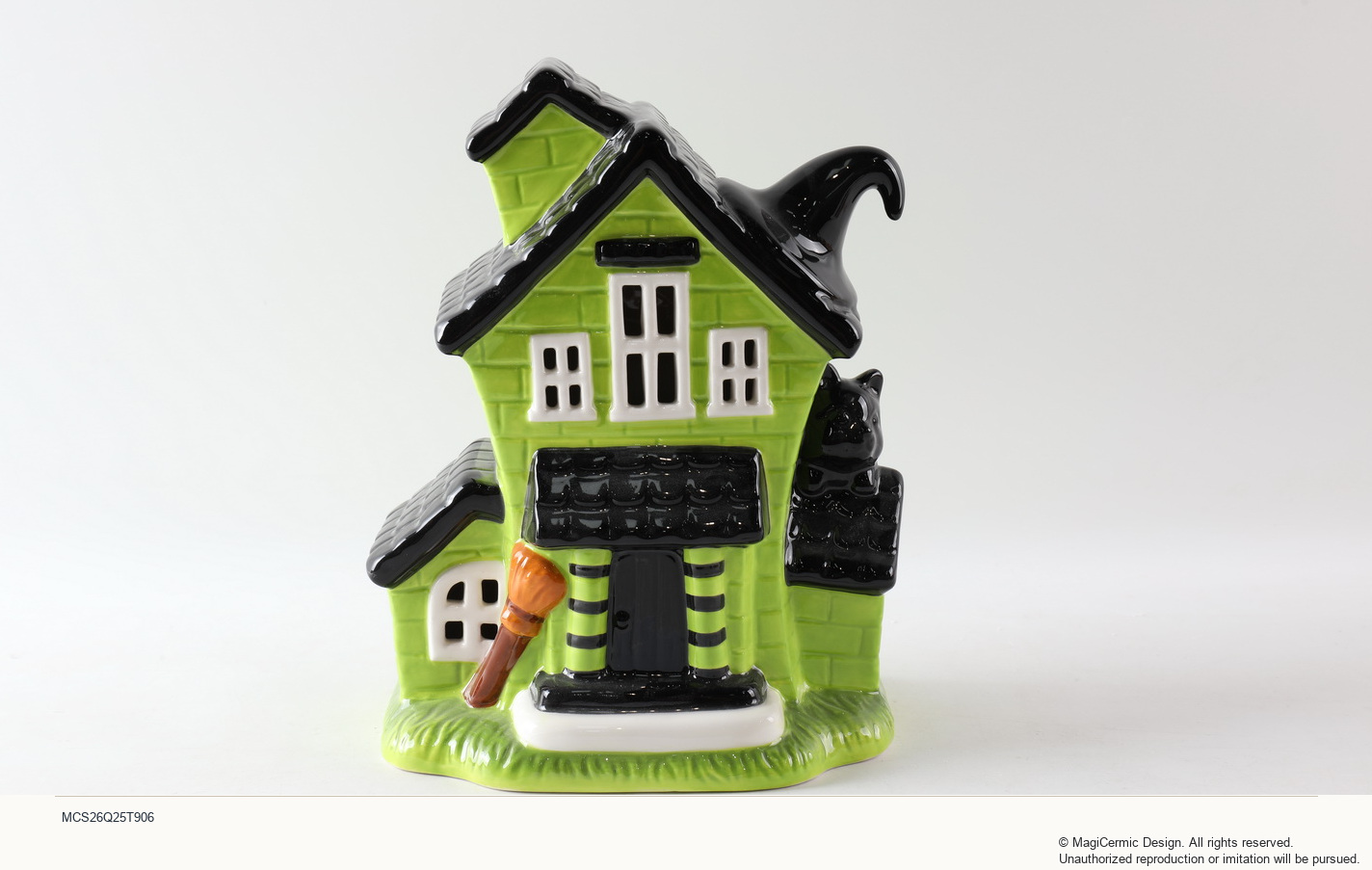 Edited presentation derivative of the original Halloween ceramic house, reference MCS26Q25T906