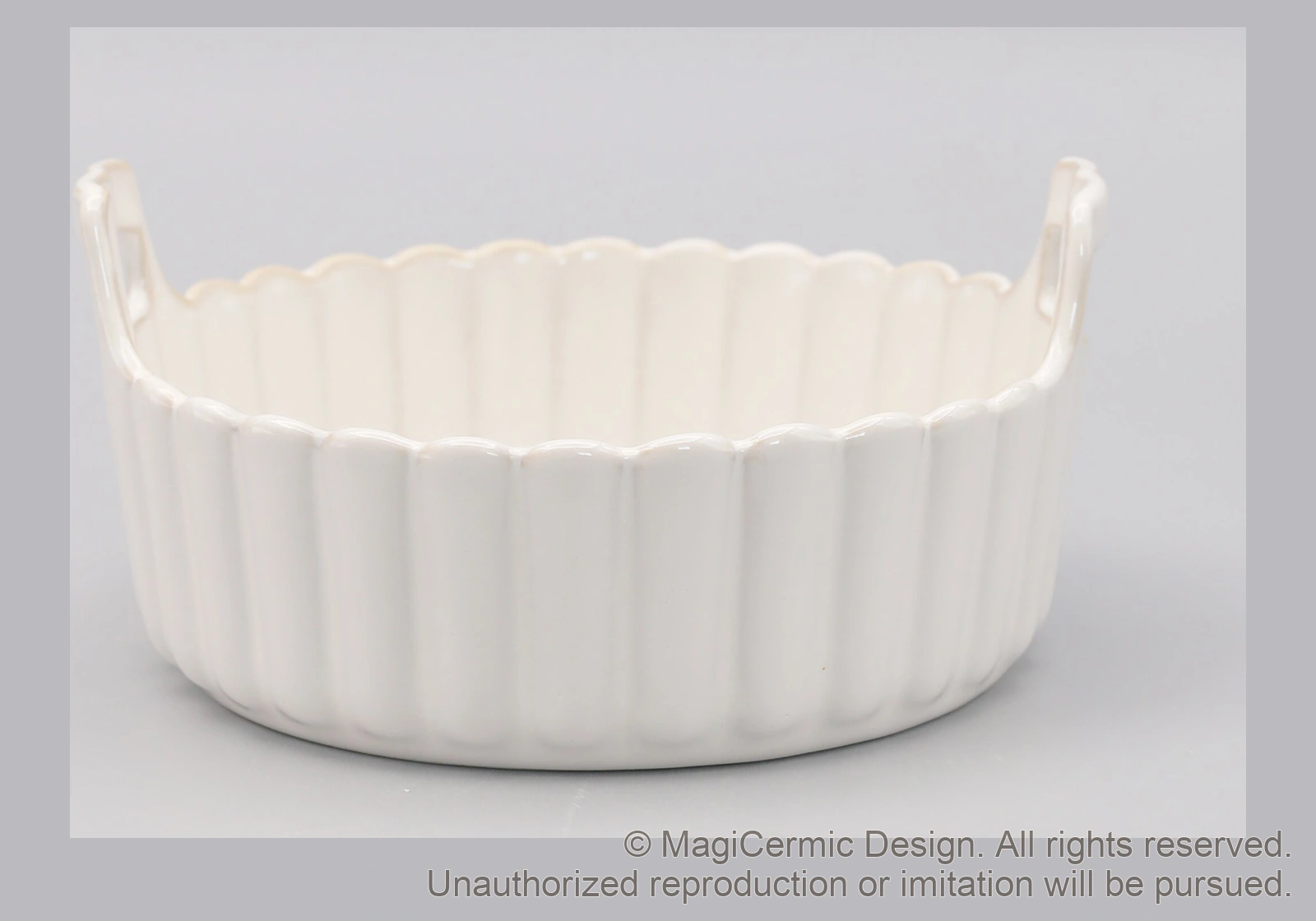 Original MGB product photograph: two-handled fluted bowl, catalogue reference DZP5832