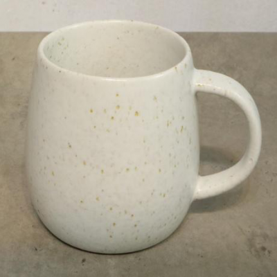Matte white speckled stoneware mug
